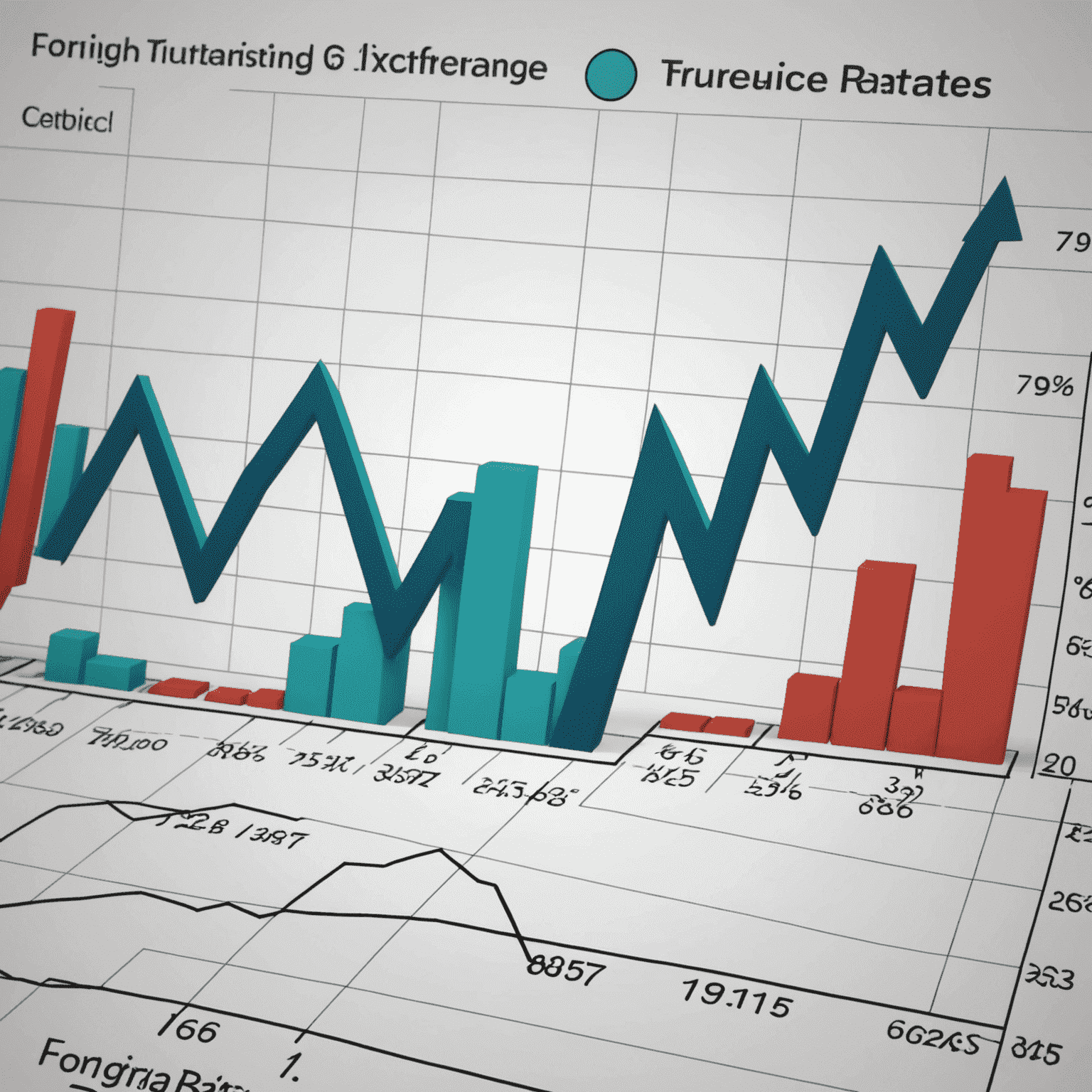 A graph showing fluctuations in foreign exchange rates, emphasizing the potential risks involved