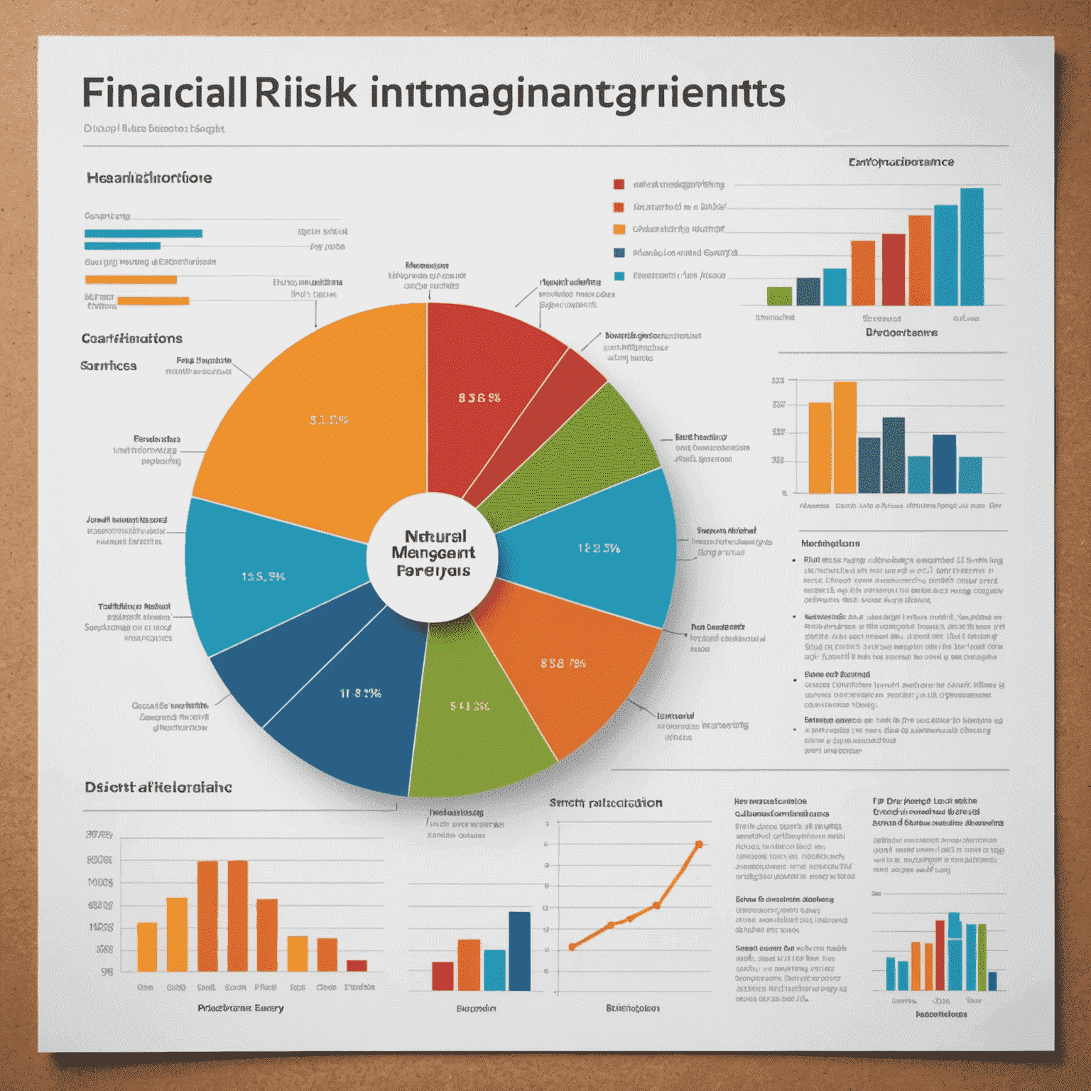 A graph showing financial risk management strategies, including diversification, hedging, and insurance